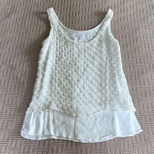 DREW Ivory Textured Sleeveless Blouse